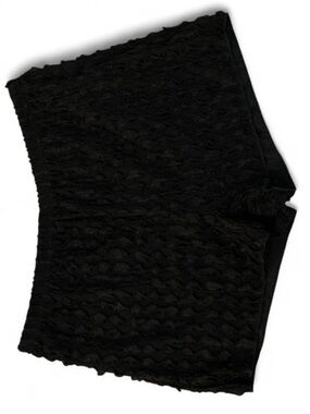SHEIN Black High-Waist Textured Shorts